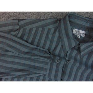 Smokey Joes Shirt Mens Large Blue Striped Long Sleeve Button Up Streetwear Baggy